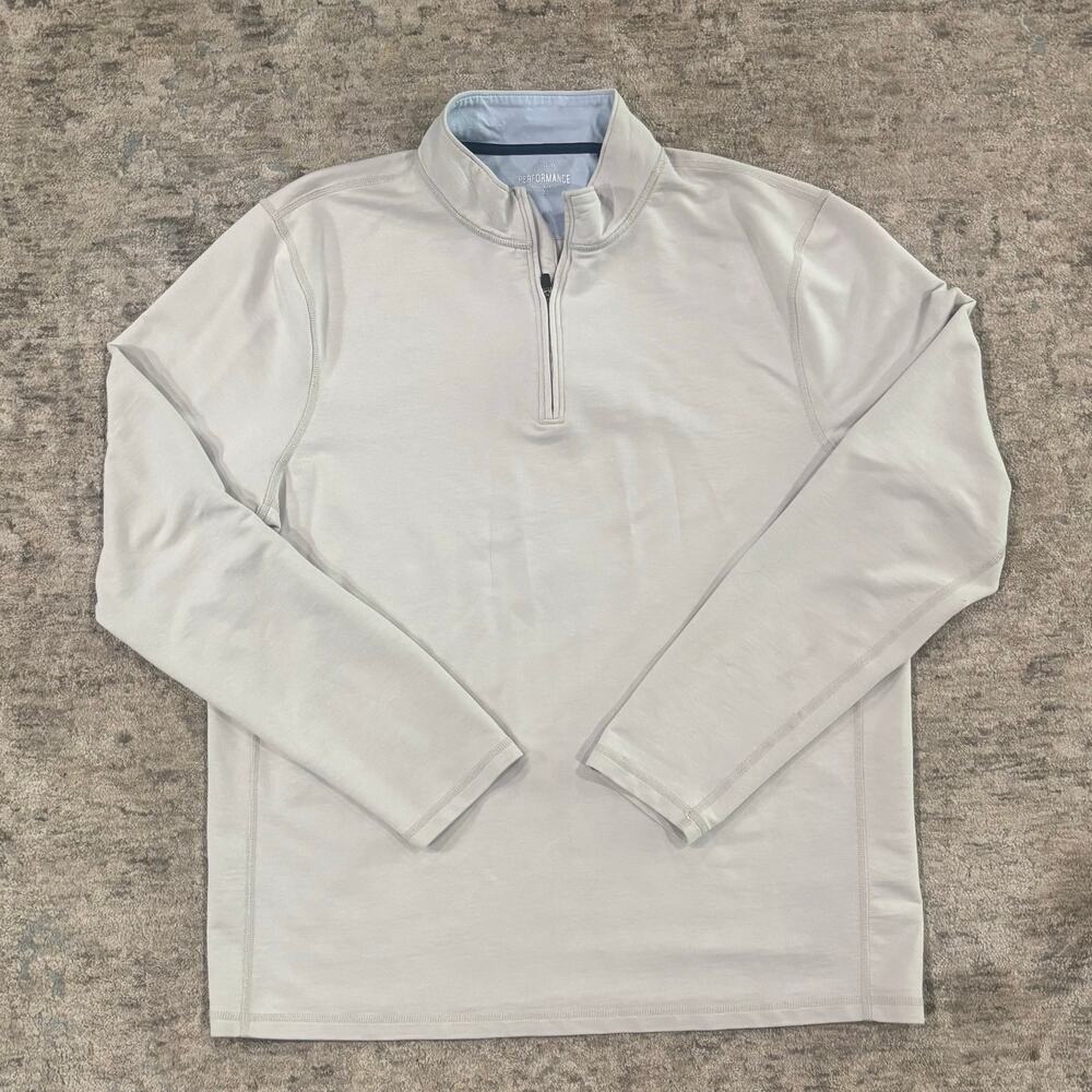 J.Crew Performance Quarter Zip Pullover Men’s XL Off White